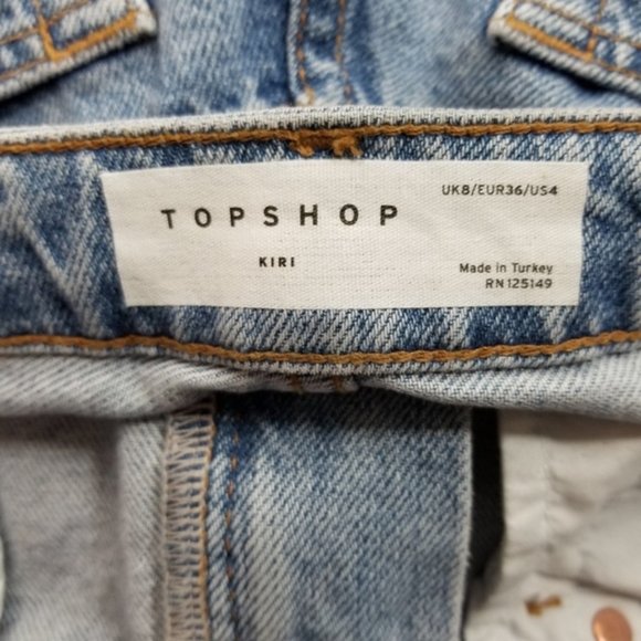 Topshop Kiri HighWaist Fray Hem Hot Pants Shorts 4 - Picture 8 of 8